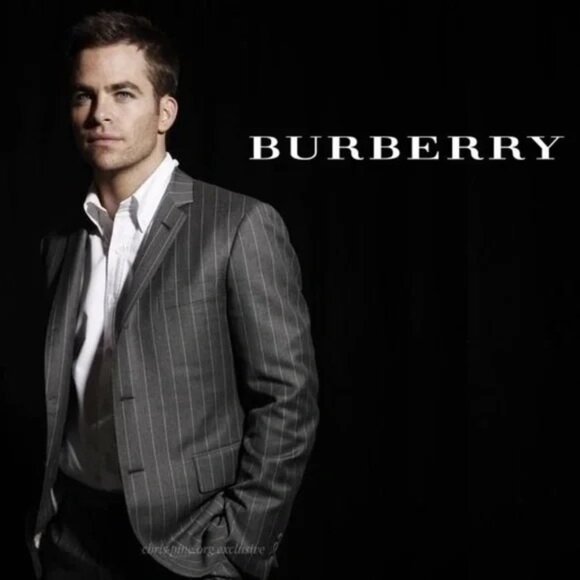 Burberry Other - Burberry London Men's Gray Pinstriped 100% WOOL Blazer Size 40 SHT 595